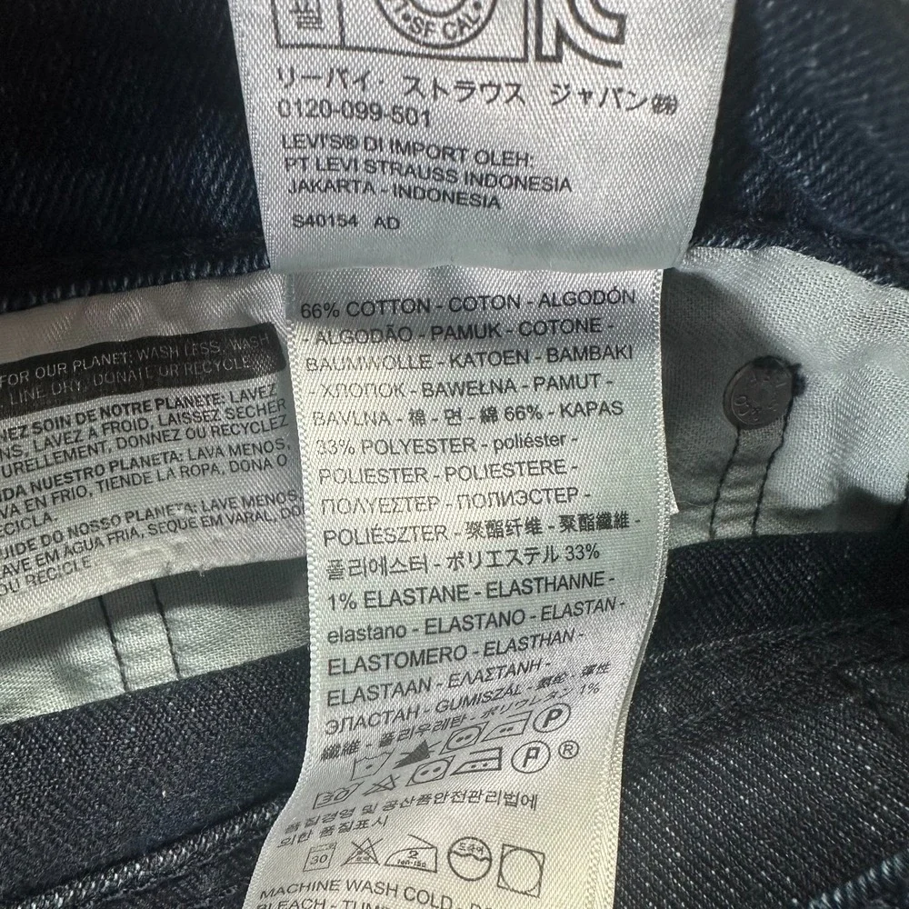 Levi's 511 Jeans Mens 32x34 Blue Cotton Denim Straight Workwear Travel Stretch